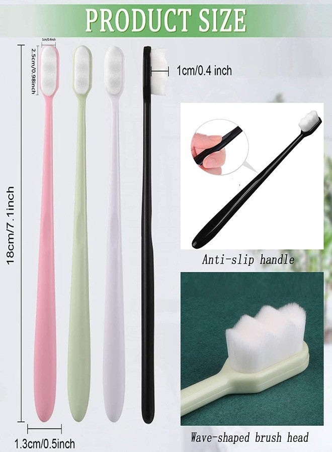 HUNCHA Extra Soft Toothbrush For Adults, Micro Nano Toothbrushes 20,000 Bristles for Sensitive Gums Fragile Teeth Oral Gum Recession, Pregnant Women, Kids & Elders, Multicolour, Pack of 6 - Image 2